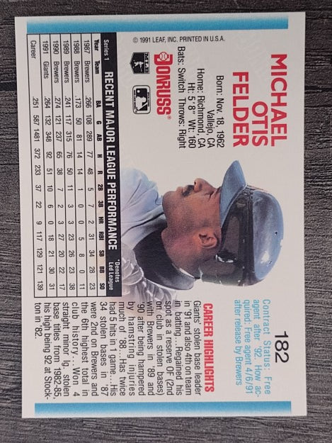 1992 Donruss #182 Mike Felder