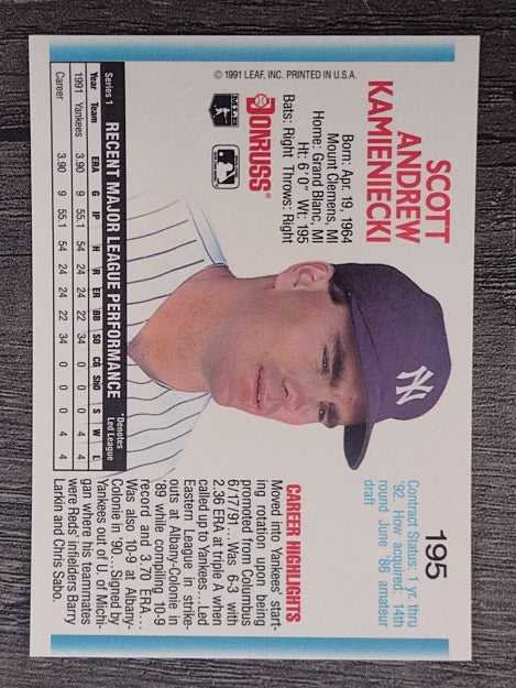 1992 Donruss #195 Scott Kamieniecki