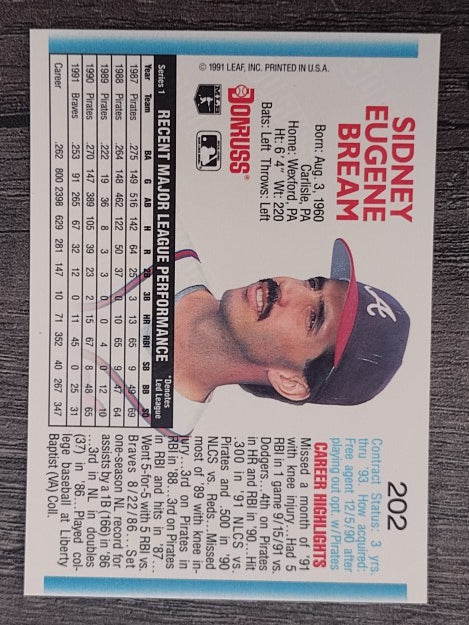 1992 Donruss #202 Sid Bream