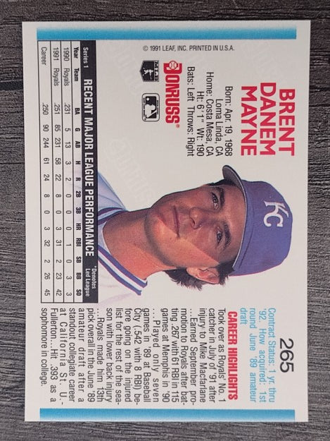 1992 Donruss #265 Brent Mayne