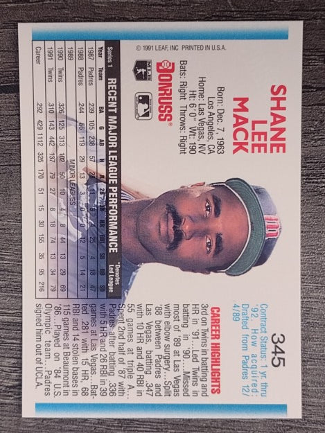 1992 Donruss #345 Shane Mack
