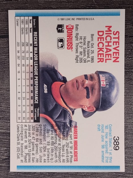 1992 Donruss #389 Steve Decker