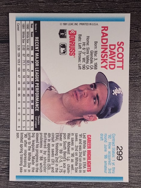 1992 Donruss #299 Scott Radinsky