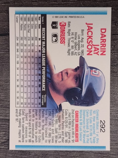 1992 Donruss #292 Darrin Jackson