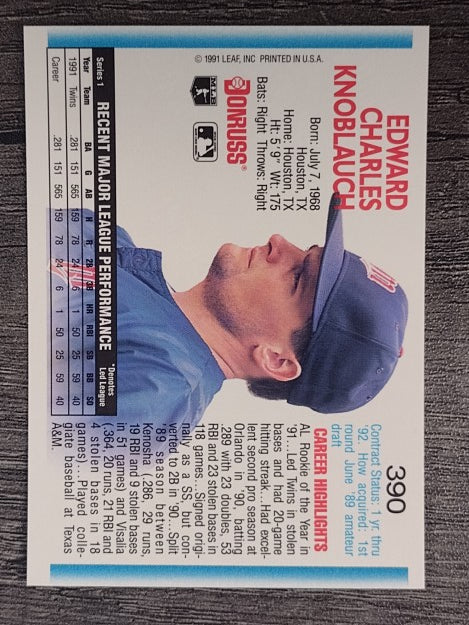 1992 Donruss #390 Chuck Knoblauch