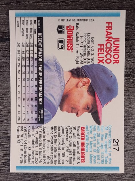1992 Donruss #217 Junior Felix