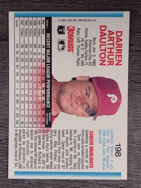 1992 Donruss #198 Darren Daulton