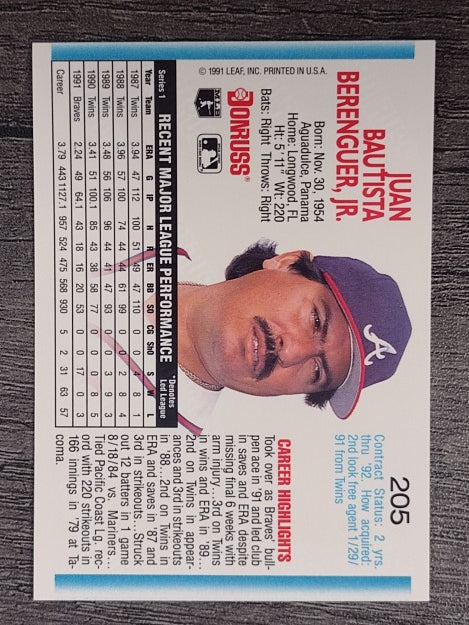1992 Donruss #205 Juan Berenguer