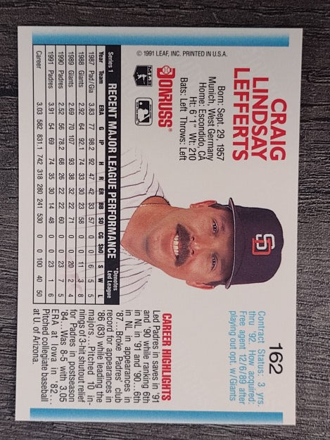 1992 Donruss #162 Craig Lefferts