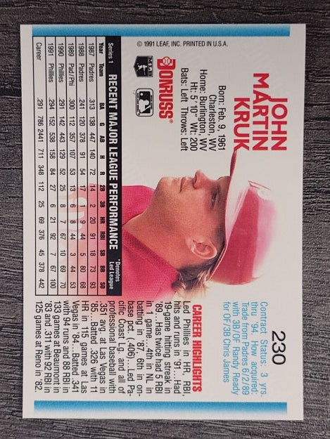 1992 Donruss #230 John Kruk