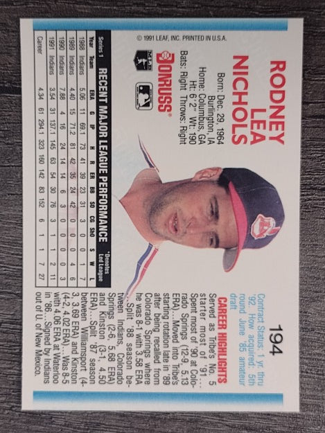 1992 Donruss #194 Rod Nichols