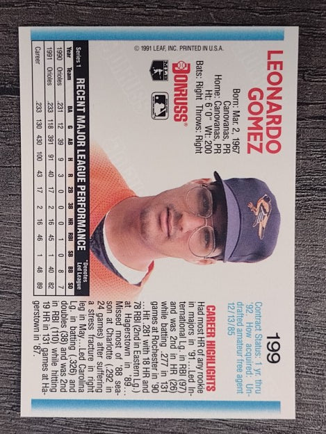1992 Donruss #199 Leo Gomez