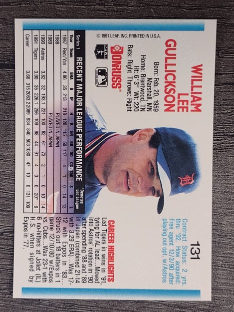1992 Donruss #131 Bill Gullickson