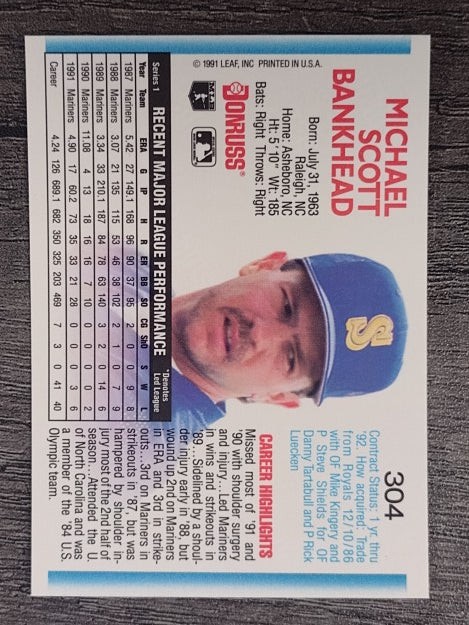 1992 Donruss #304 Scott Bankhead