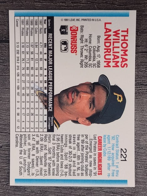 1992 Donruss #221 Bill Landrum