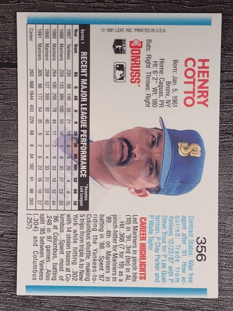 1992 Donruss #356 Henry Cotto