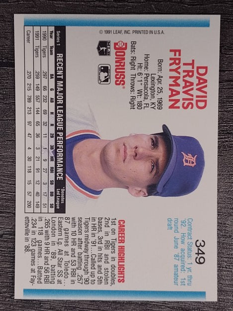 1992 Donruss #349 Travis Fryman