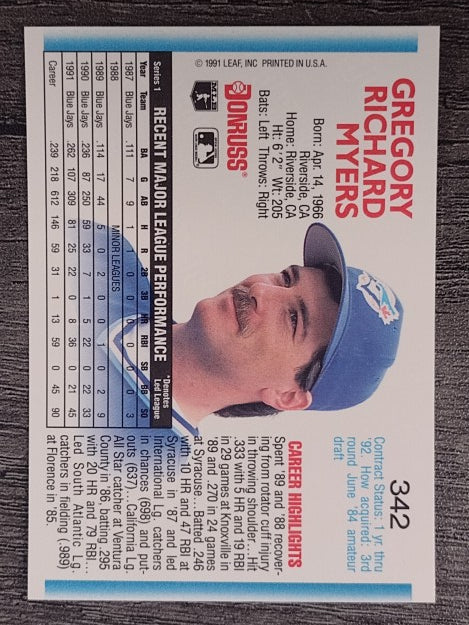 1992 Donruss #342 Greg Myers