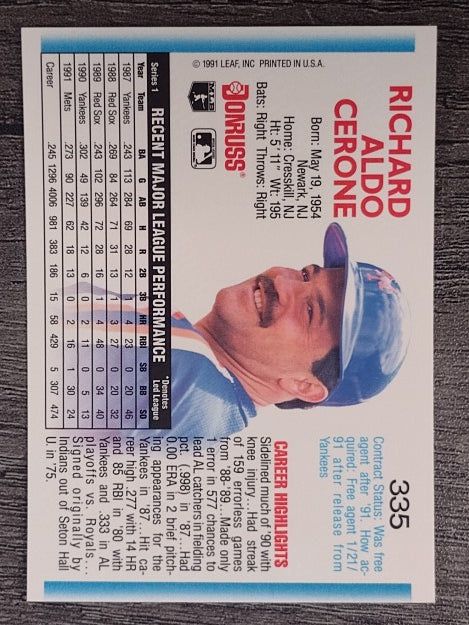 1992 Donruss #335 Rick Cerone