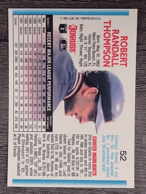 1992 Donruss #52 Robby Thompson