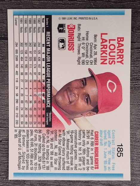 1992 Donruss #185 Barry Larkin