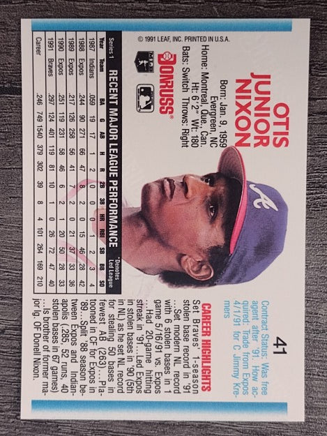 1992 Donruss #41 Otis Nixon