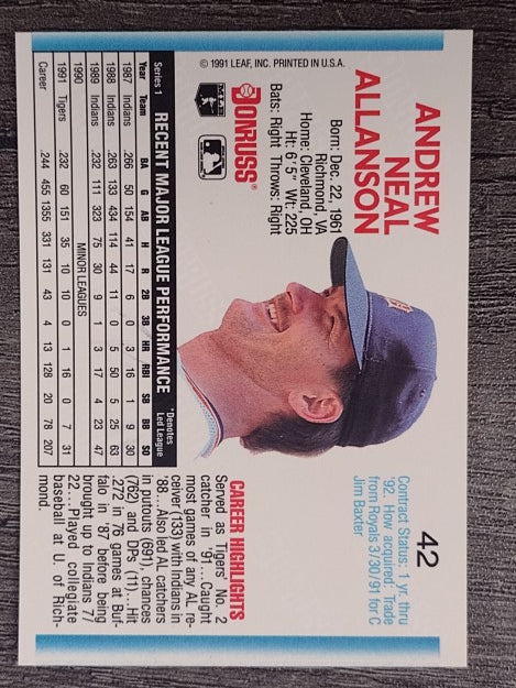 1992 Donruss #42 Andy Allanson