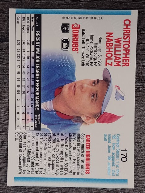 1992 Donruss #170 Chris Nabholz