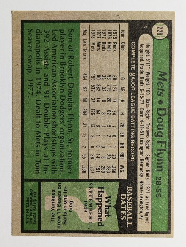 1979 Topps #229 Doug Flynn (EX)