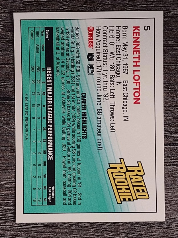 1992 Donruss #5 Kenny Lofton
