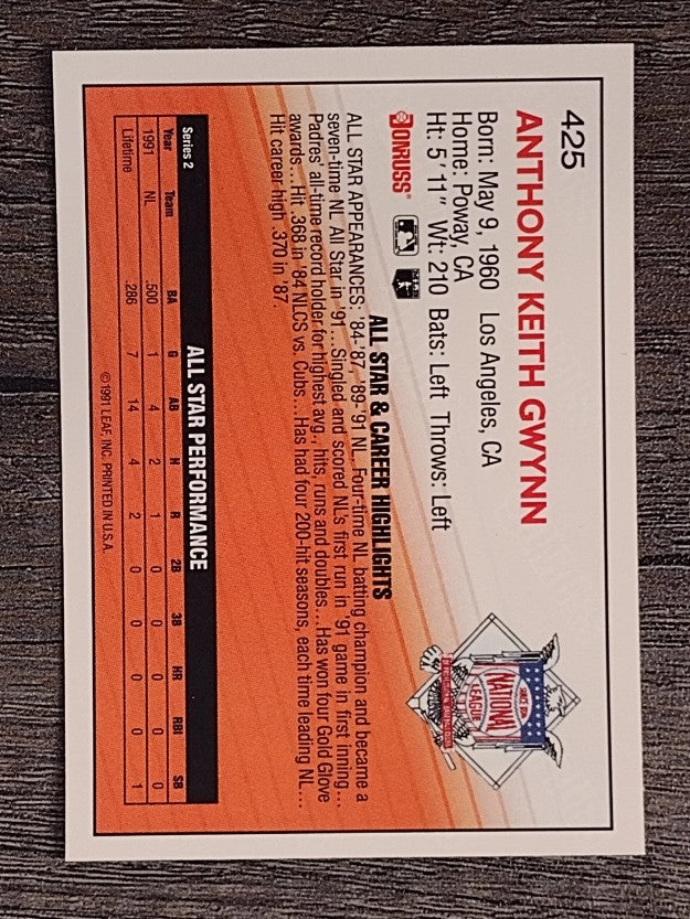 1992 Donruss #425 Tony Gwynn AS