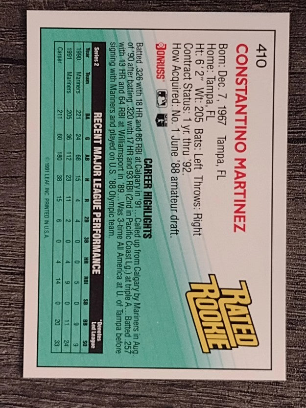 1992 Donruss #410 Tino Martinez RR