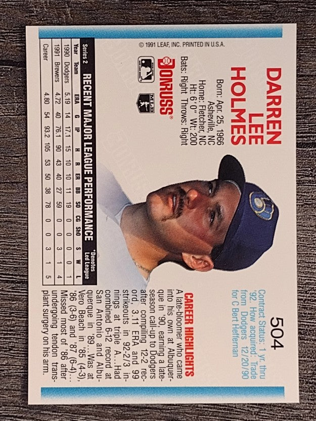 1992 Donruss #504 Darren Holmes