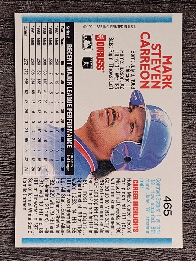 1992 Donruss #465 Mark Carreon