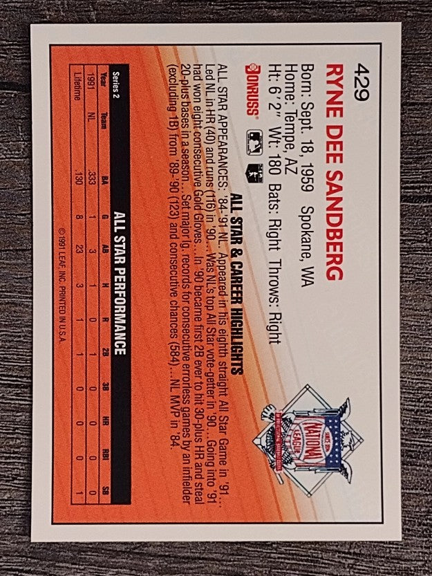 1992 Donruss #429 Ryne Sandberg AS
