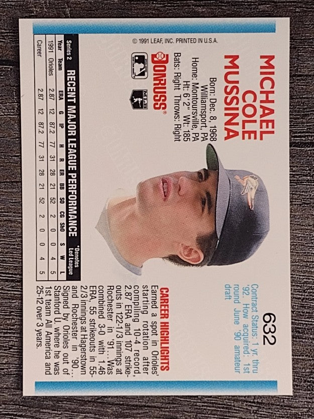 1992 Donruss #632 Mike Mussina