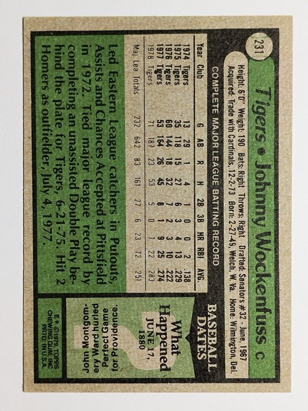 1979 Topps #231 John Wockenfuss (EX)
