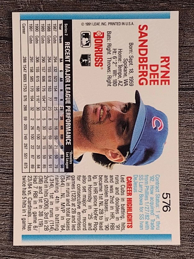 1992 Donruss #576 Ryne Sandberg