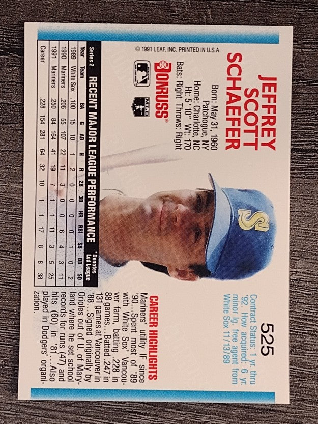 1992 Donruss #525 Jeff Schaefer