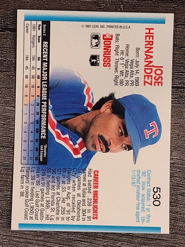 1992 Donruss #530 Jose Hernandez RC