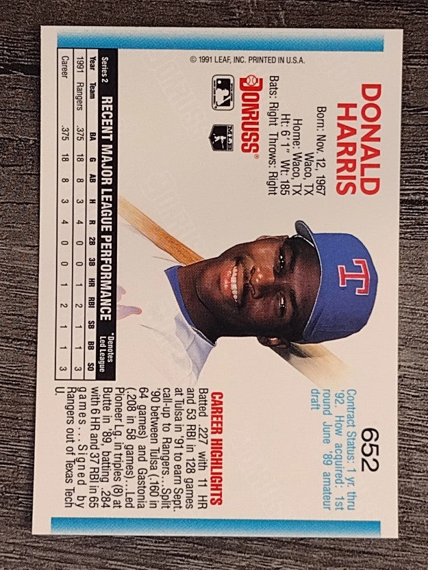 1992 Donruss #652 Donald Harris