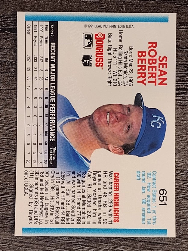 1992 Donruss #651 Sean Berry