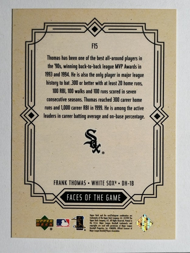 2000 Upper Deck Faces of the Game #F15 Frank Thomas