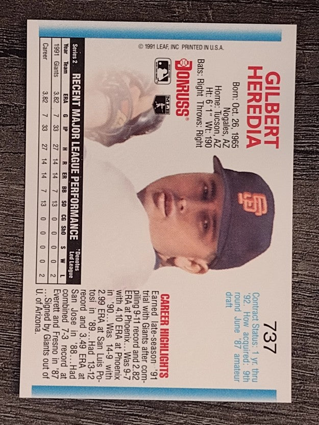 1992 Donruss #737 Gil Heredia RC