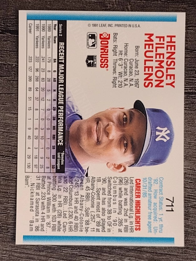 1992 Donruss #711 Hensley Meulens