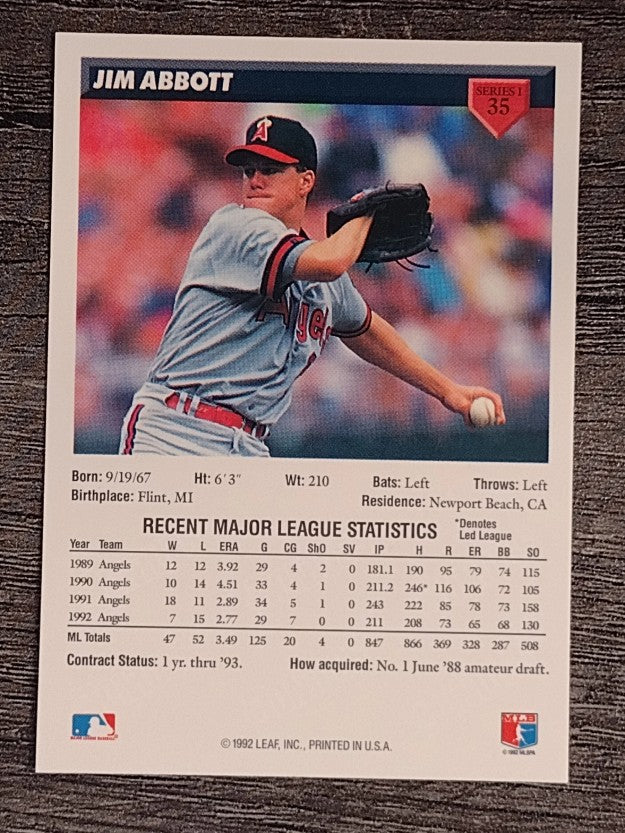 1993 Donruss #35 Jim Abbott
