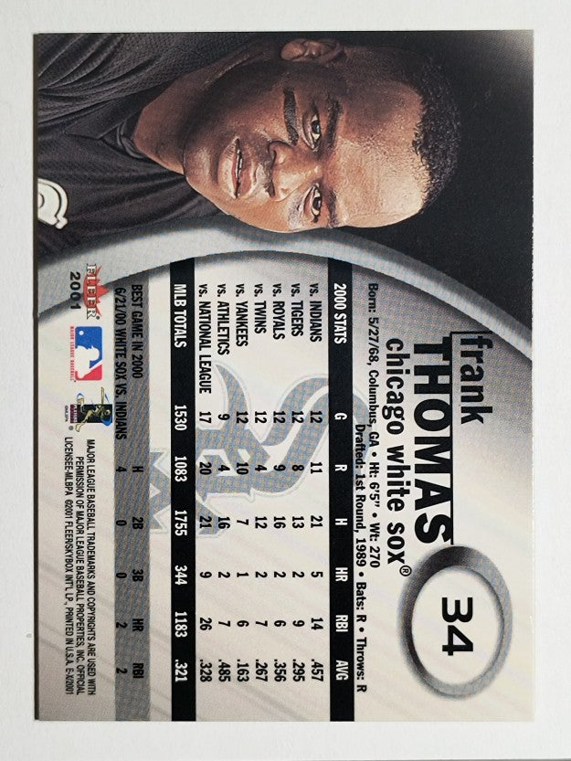 2001 E-X #34 Frank Thomas