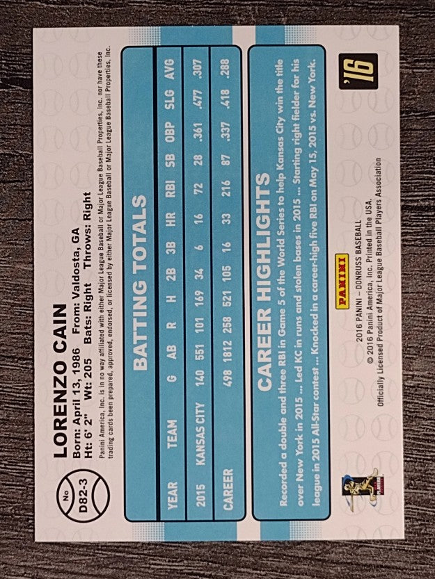 2016 Donruss '82 #3 Lorenzo Cain