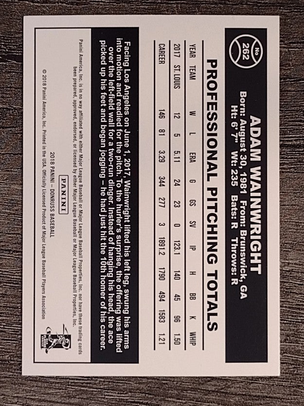 2018 Donruss #262 Adam Wainwright RETRO