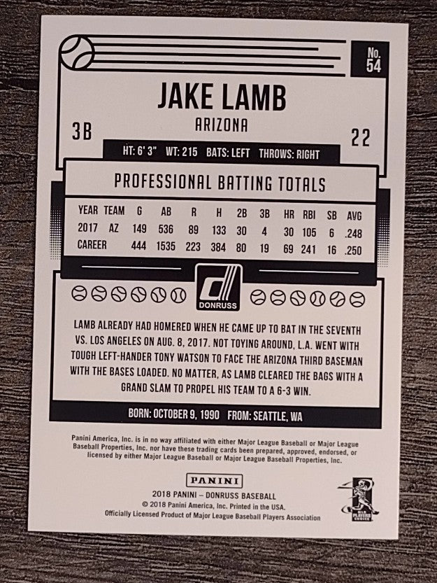 2018 Donruss #54 Jake Lamb